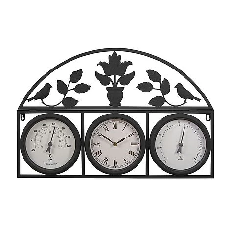 Garden Wall Clock - Black 2 Garden Wall Clock - Black - Image 2