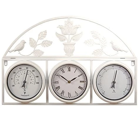 Garden Wall Clock - Cream 2 Garden Wall Clock - Cream - Image 2