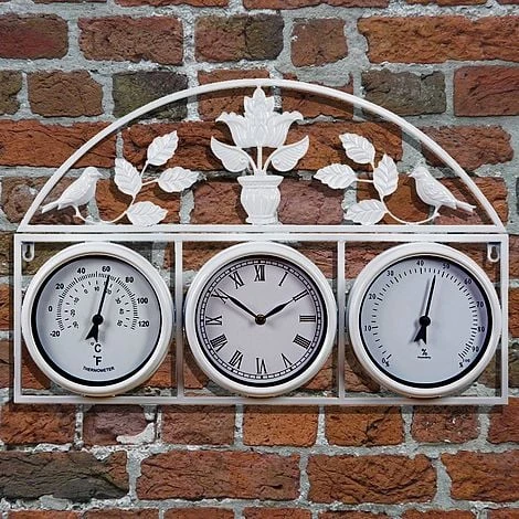 Garden Wall Clock - Cream 1 Garden Wall Clock - Cream
